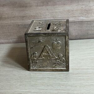 Vintage Leonard Silver Plated ABCD Coin Bank
